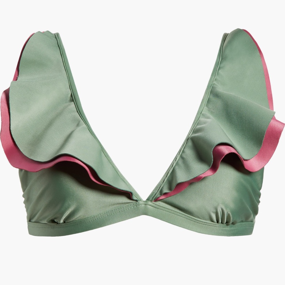 Farm Rio Ruffle Bikini Top, Size Large, $$115 - Picture 2 of 12